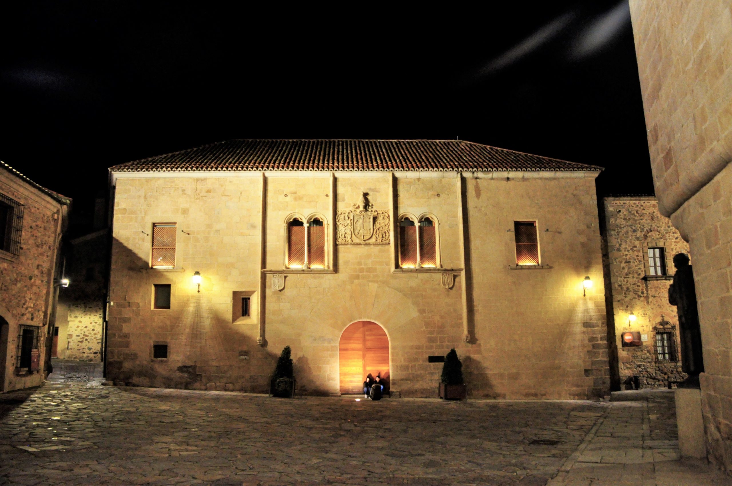 Palacio de Mayoralgo iluminado de noche