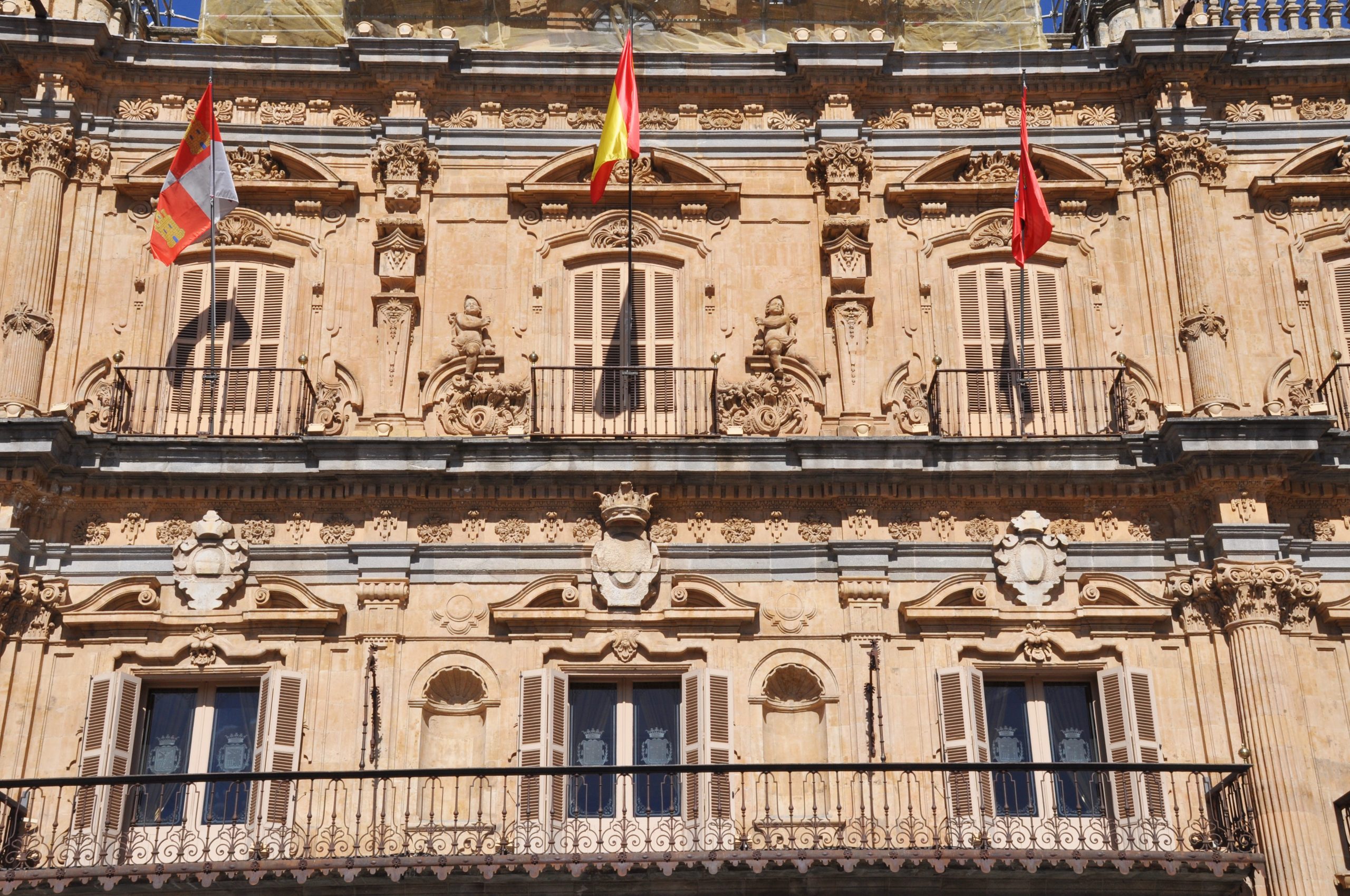 Fachada del Ayuntamiento de Salamanca en la Plaza Mayor